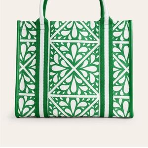 Boden NWOT canvas tote Tilda Green Patterned Tote Bag Women's Canvas Shopper